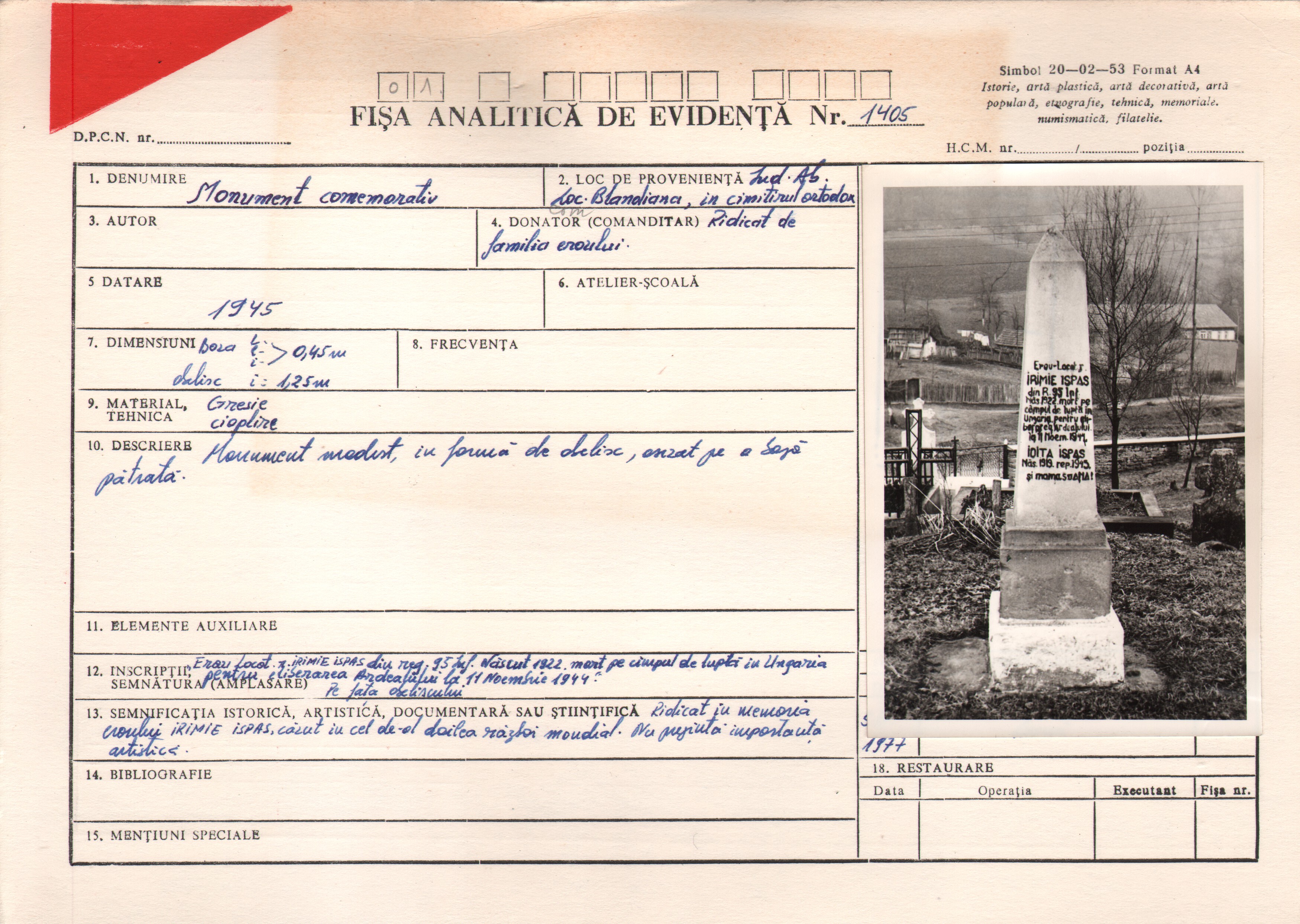 Monument al eroilor căzuți în Al Doilea Război Mondial