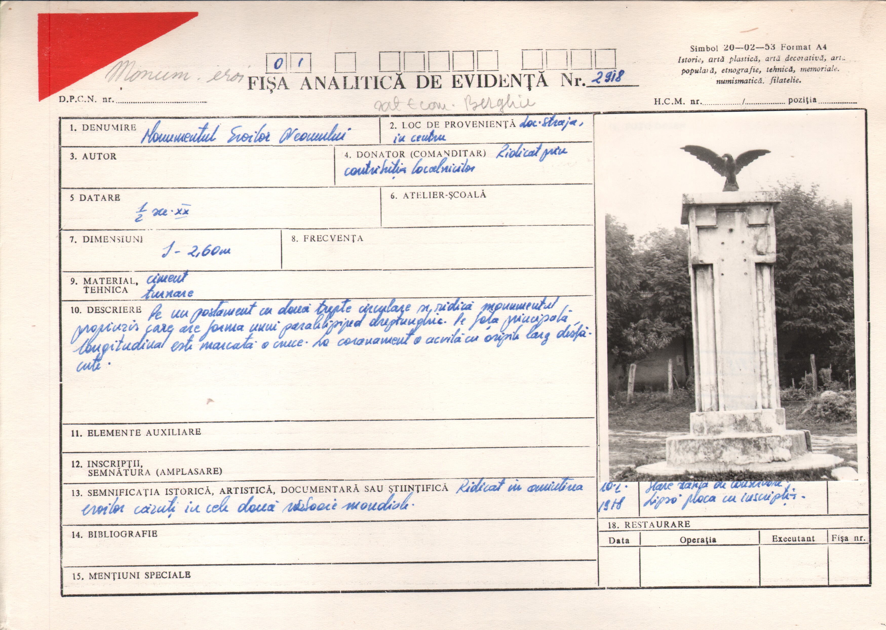Monument al Eroilor Neamului căzuţi în Primul Război Mondial și în Al Doilea Război Mondial