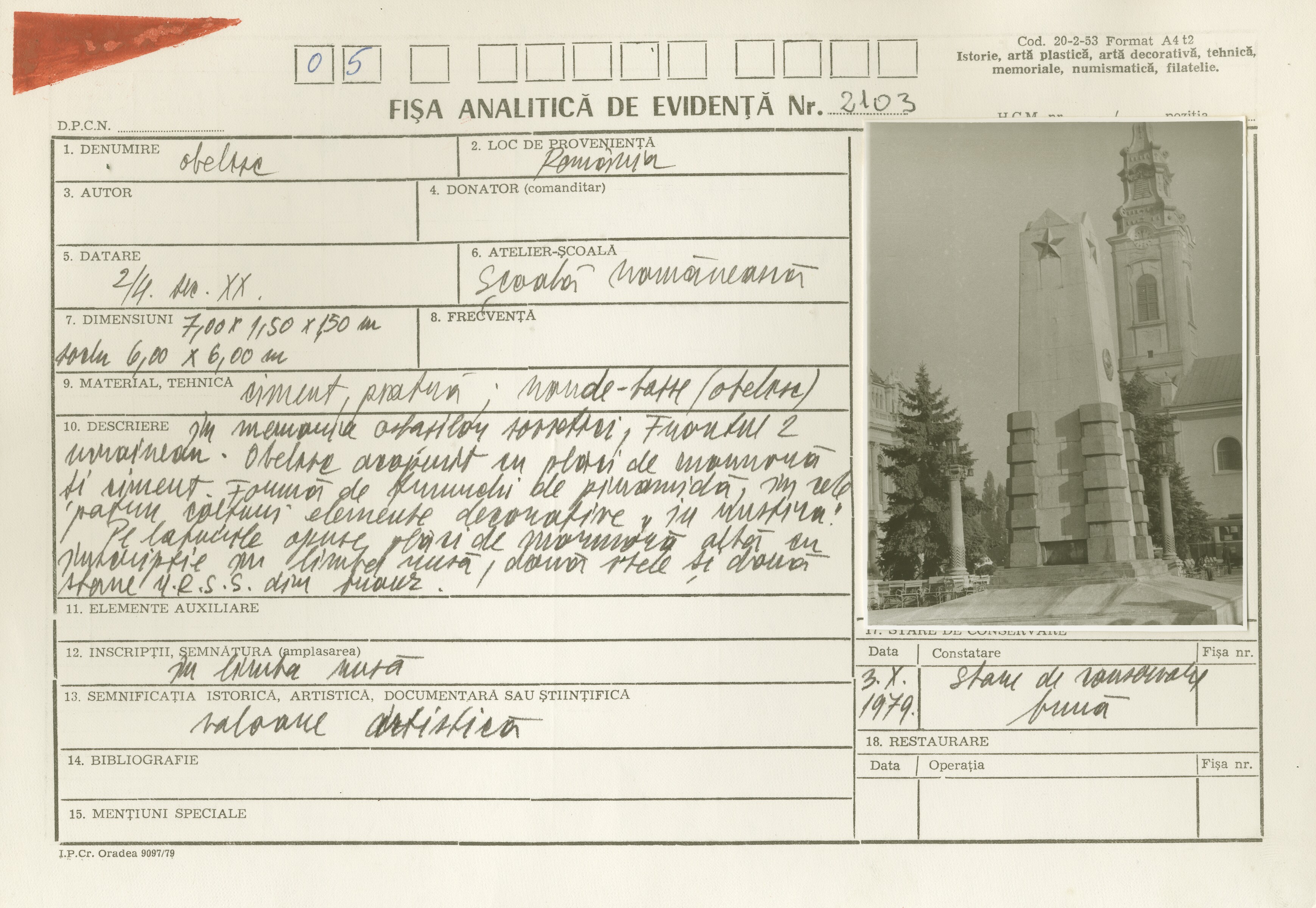Monument al eroilor căzuţi în Al Doilea Război Mondial