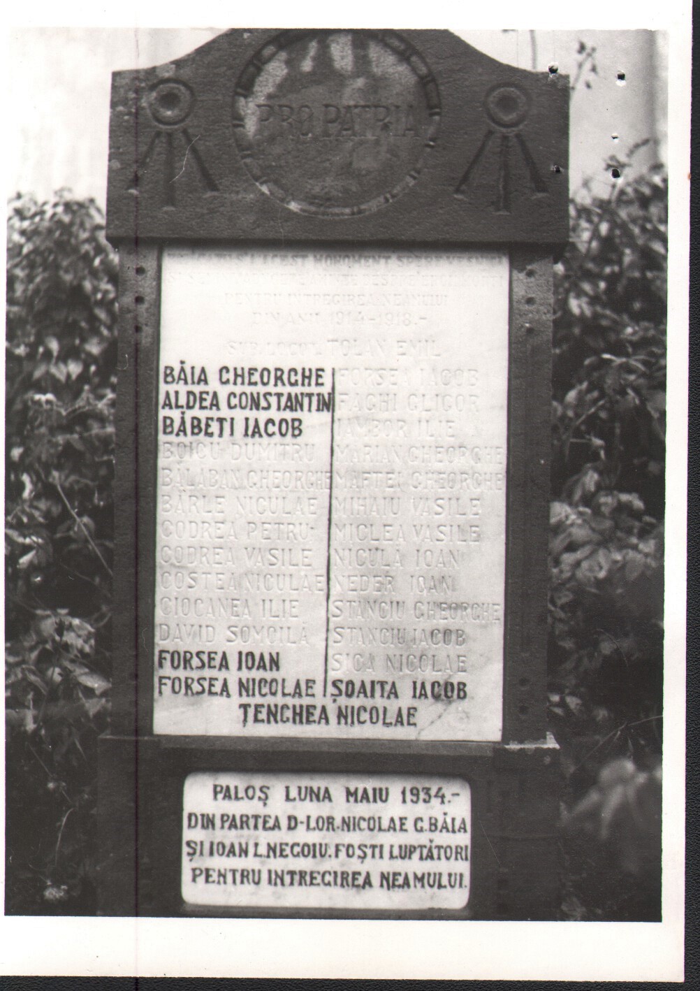 Monument al eroilor căzuți în Primul Război Mondial