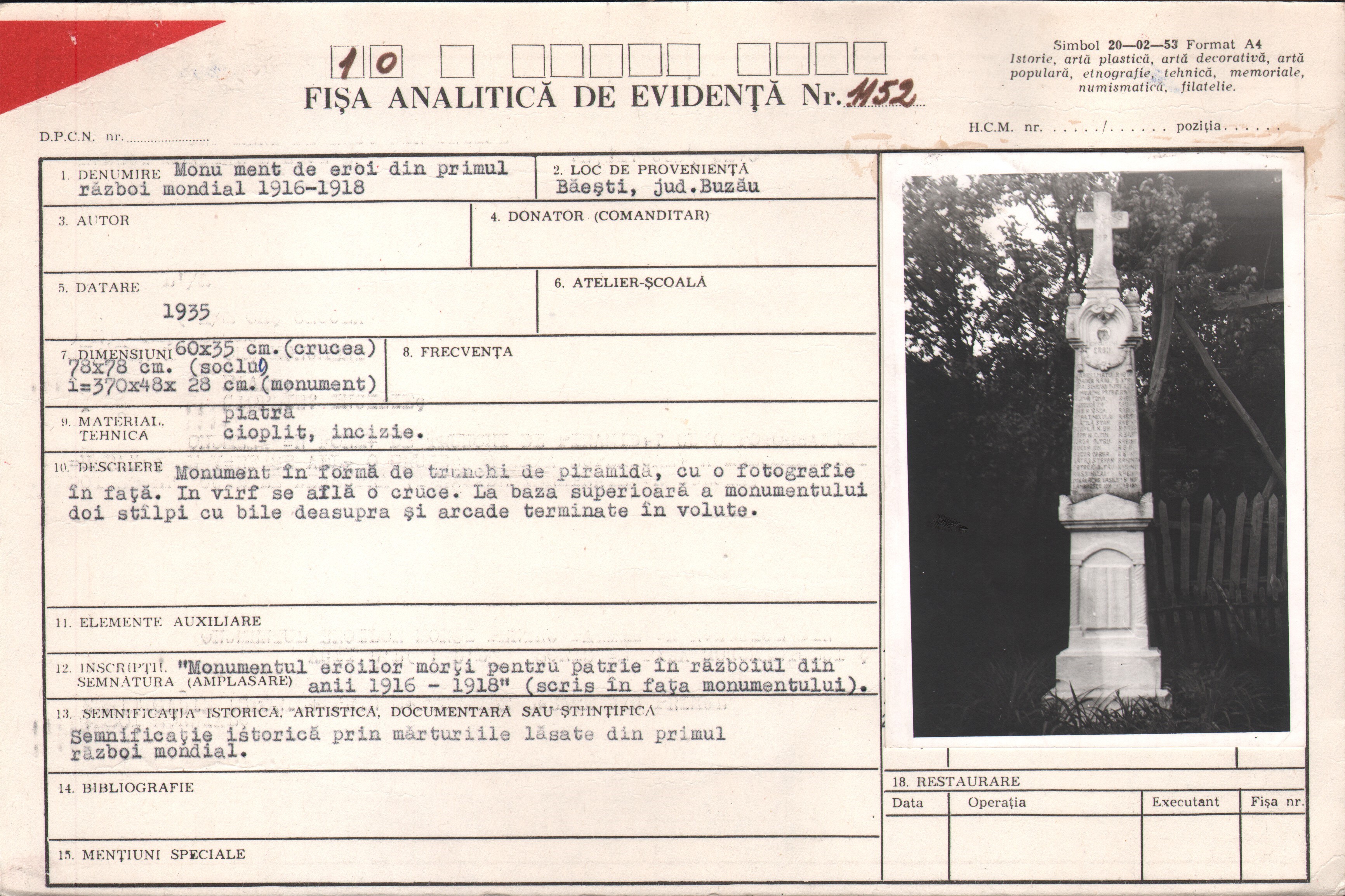 Monument de eroi din Primul Război Mondial