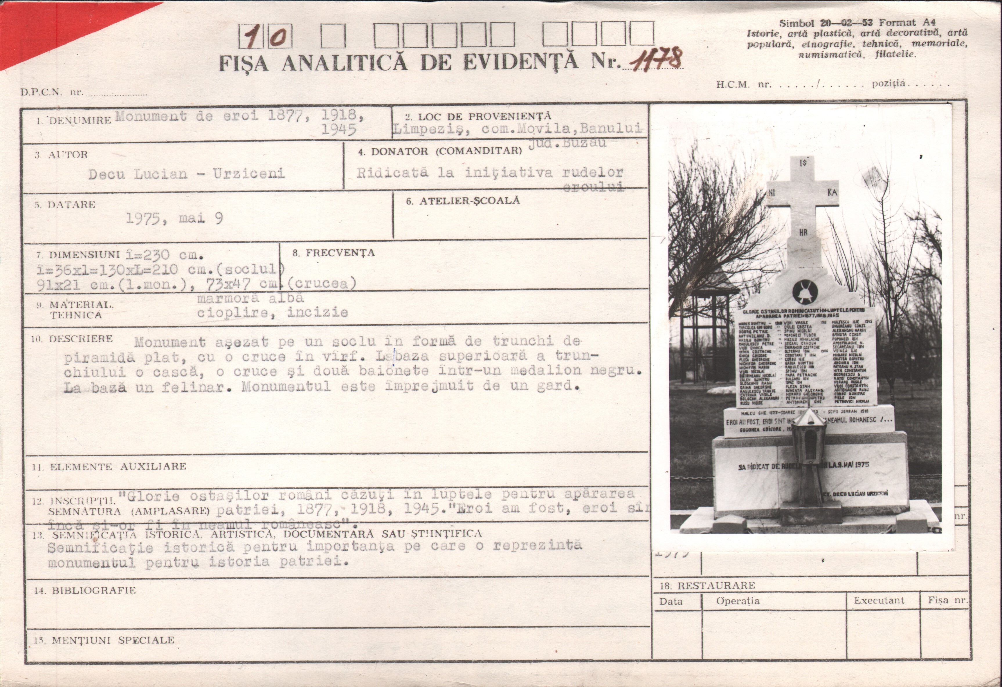 Monument al eroilor de la 1877, 1918,1945