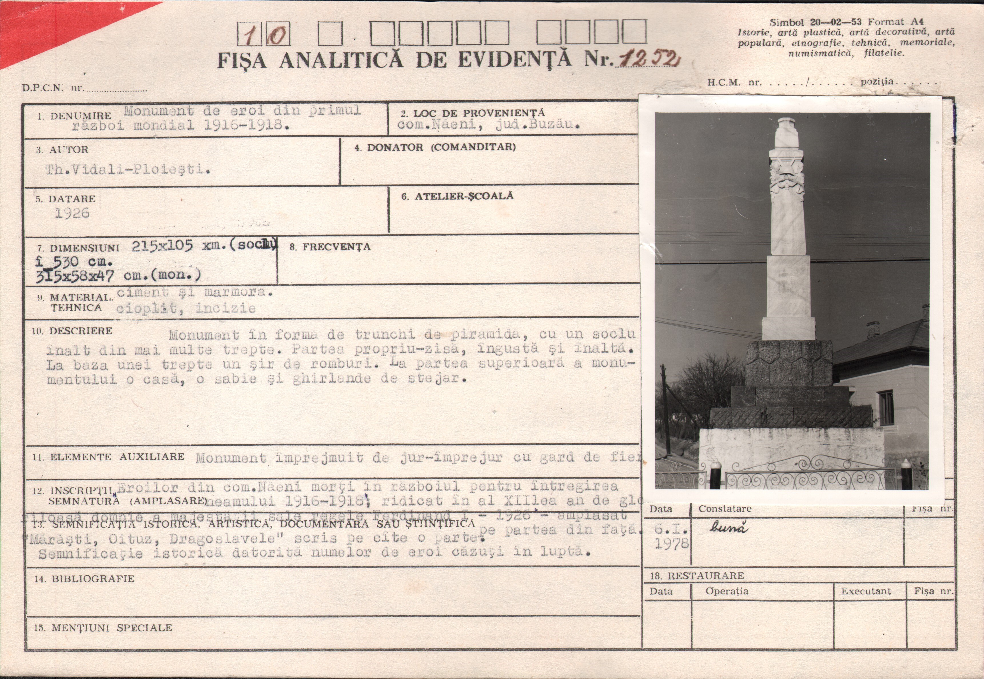Monument de eroi din Primul Război Mondial 1916-1918