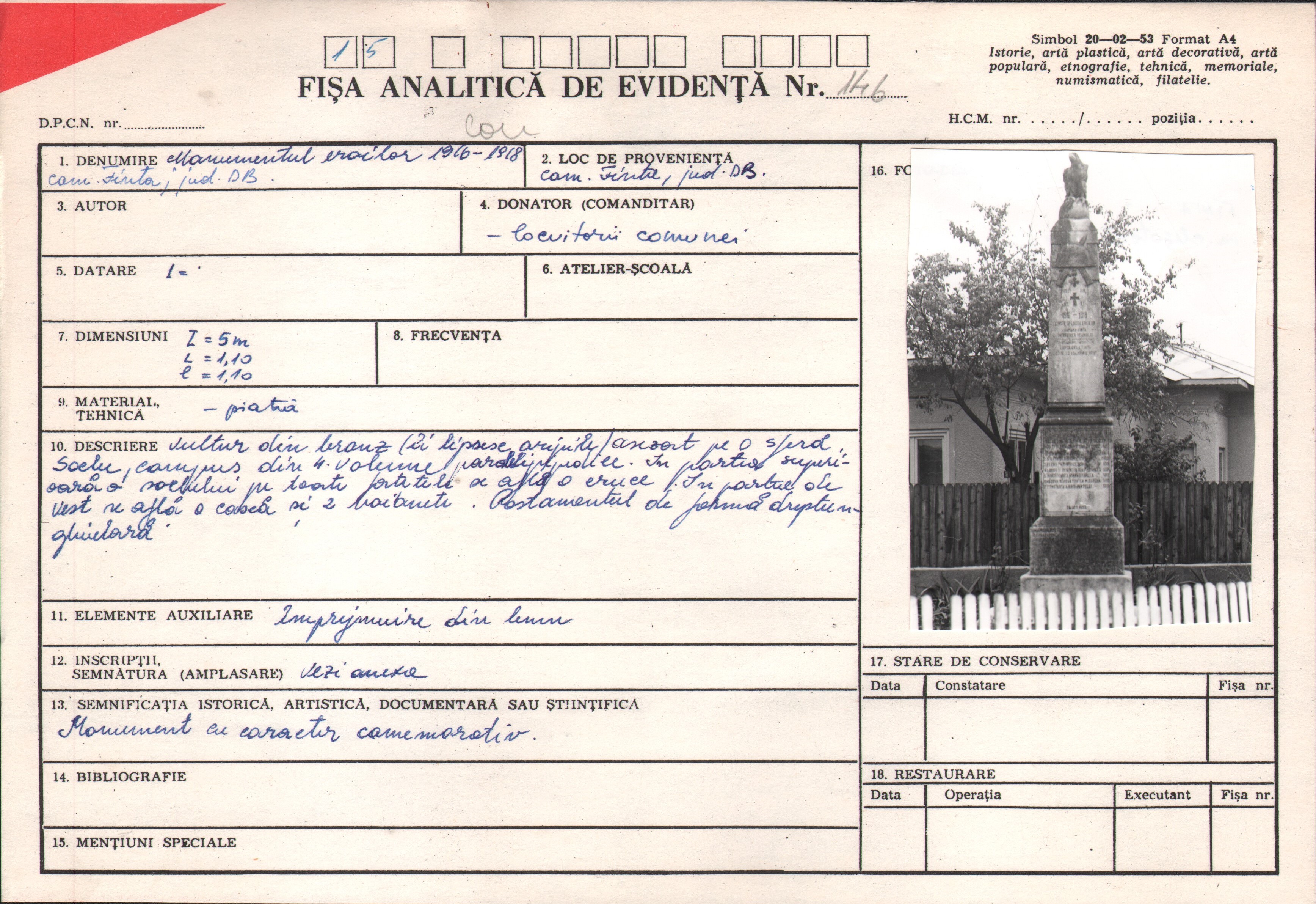 Monumentul eroilor 1916-1918