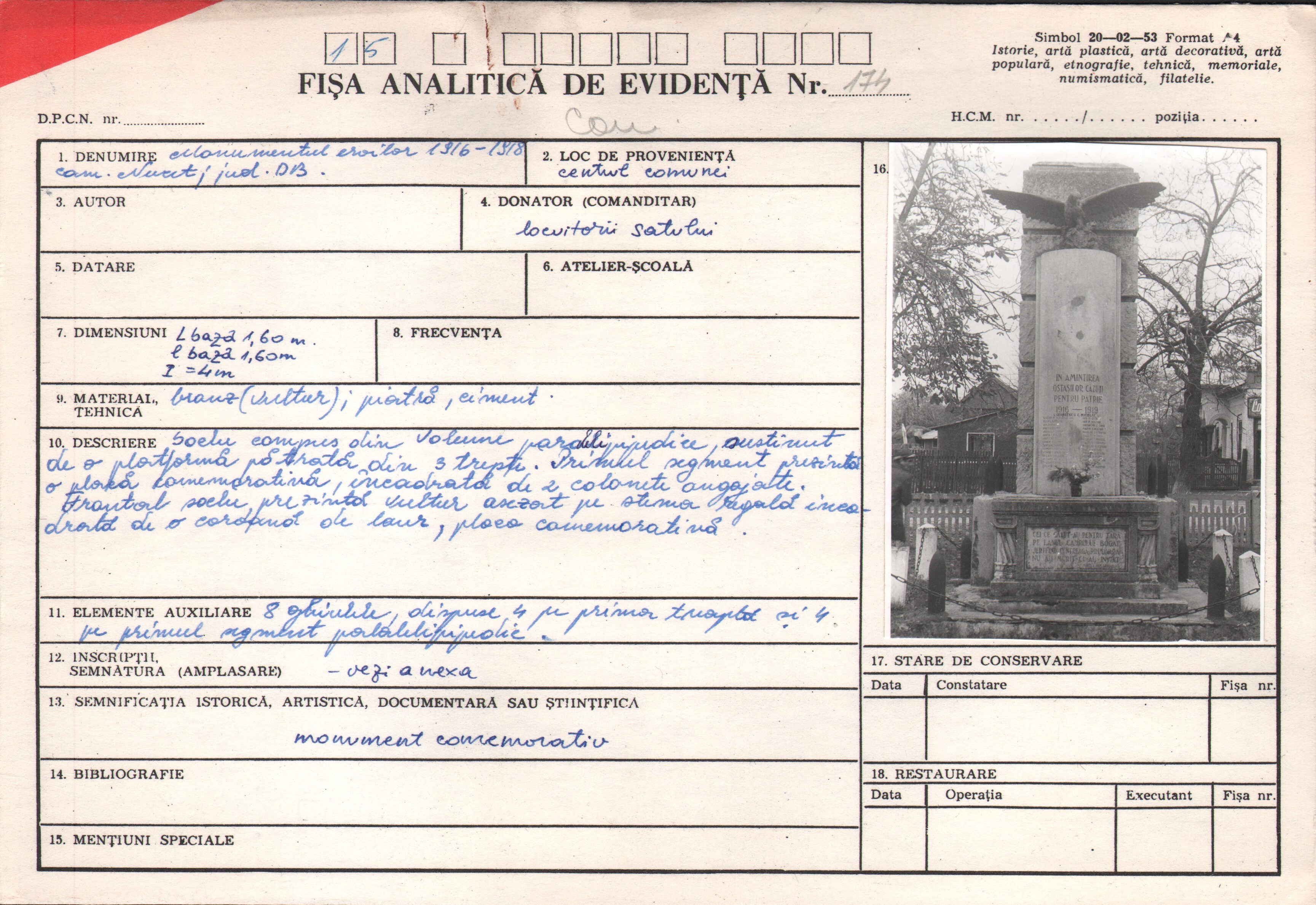 Monumentul eroilor 1916-1918