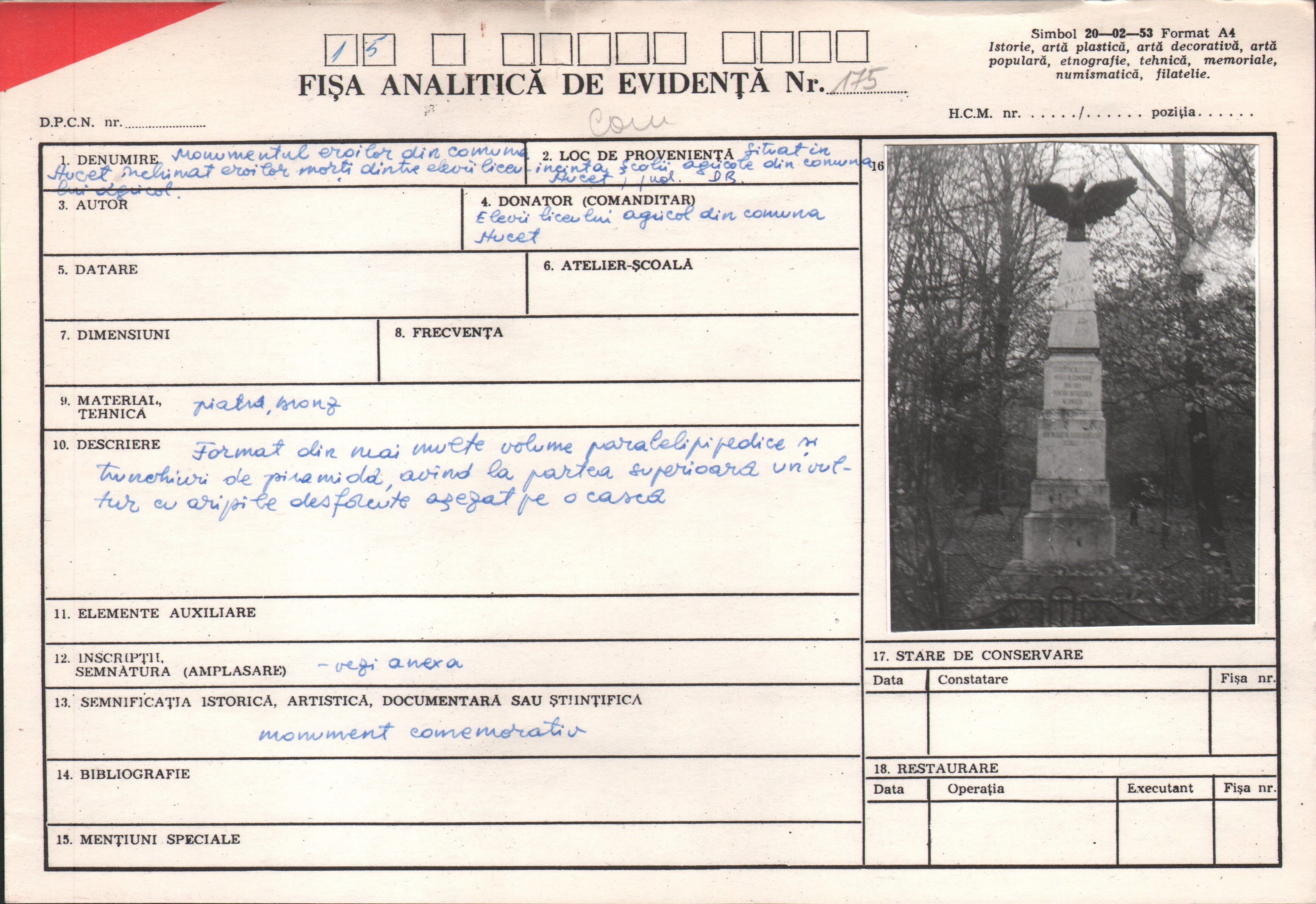 Monumentul eroilor din 1916-1919 din comuna Nucet