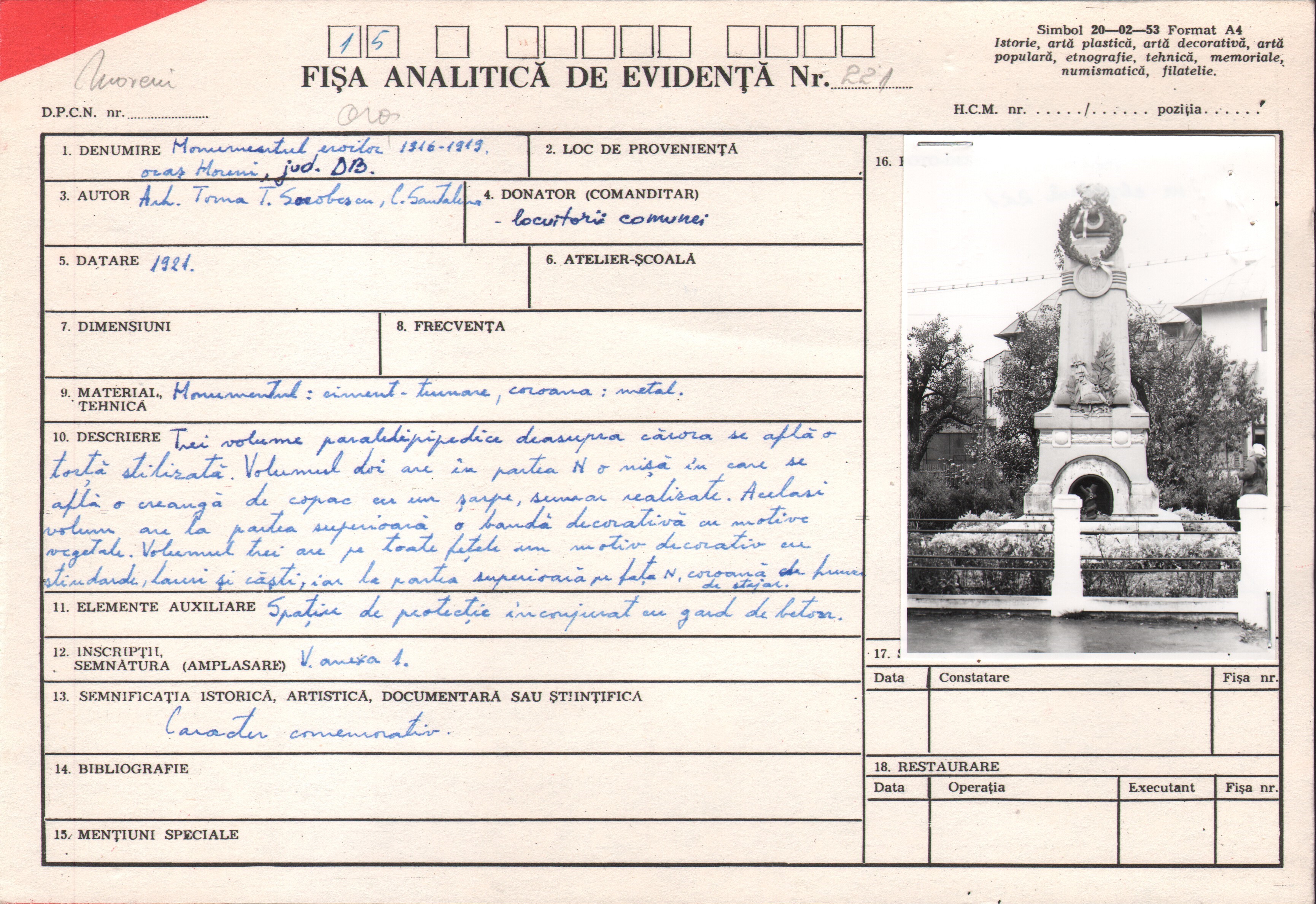 Monumentul eroilor 1916-1919