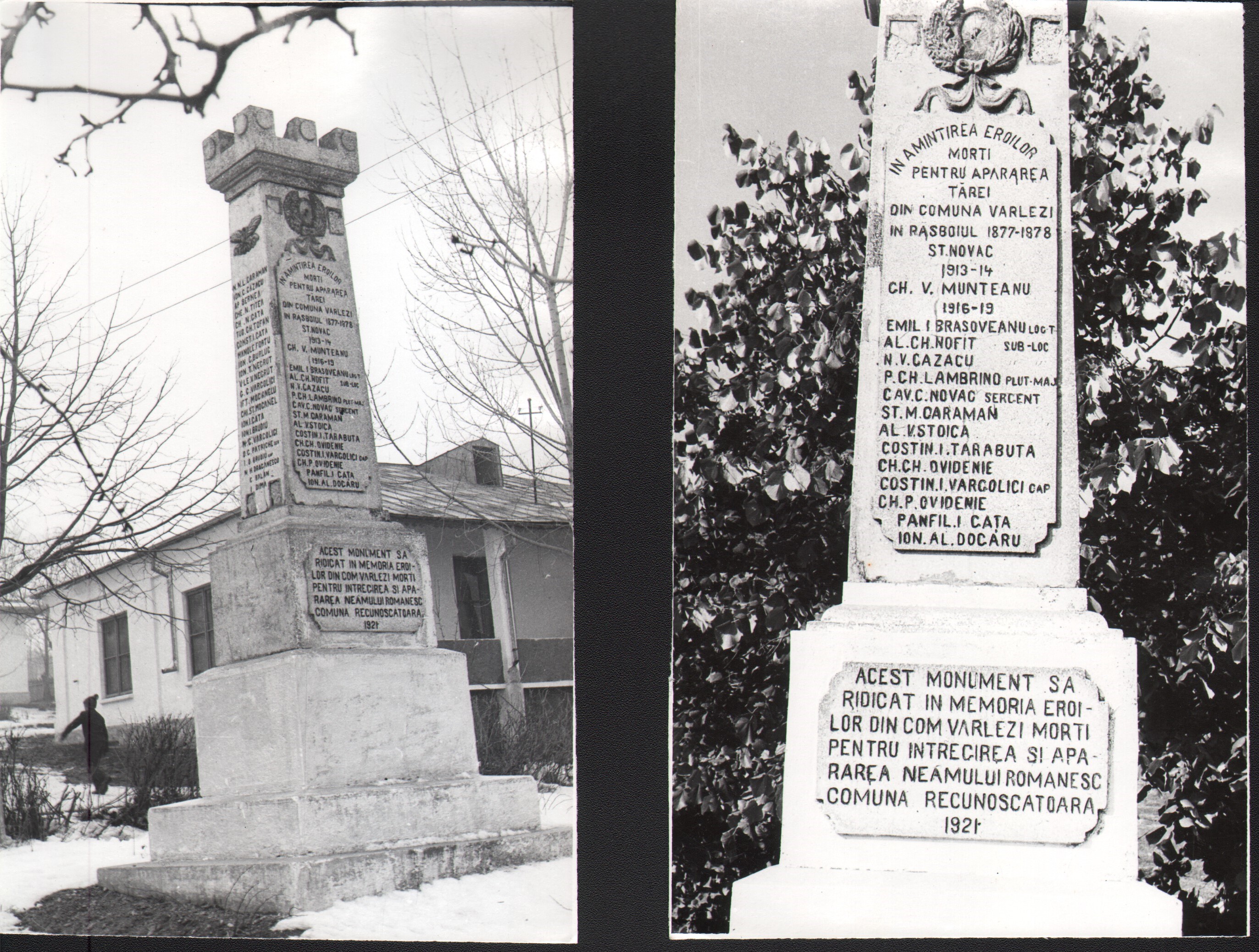 Monumentul eroilor din Războiul pentru Independenţă şi din Primul Război Mondial