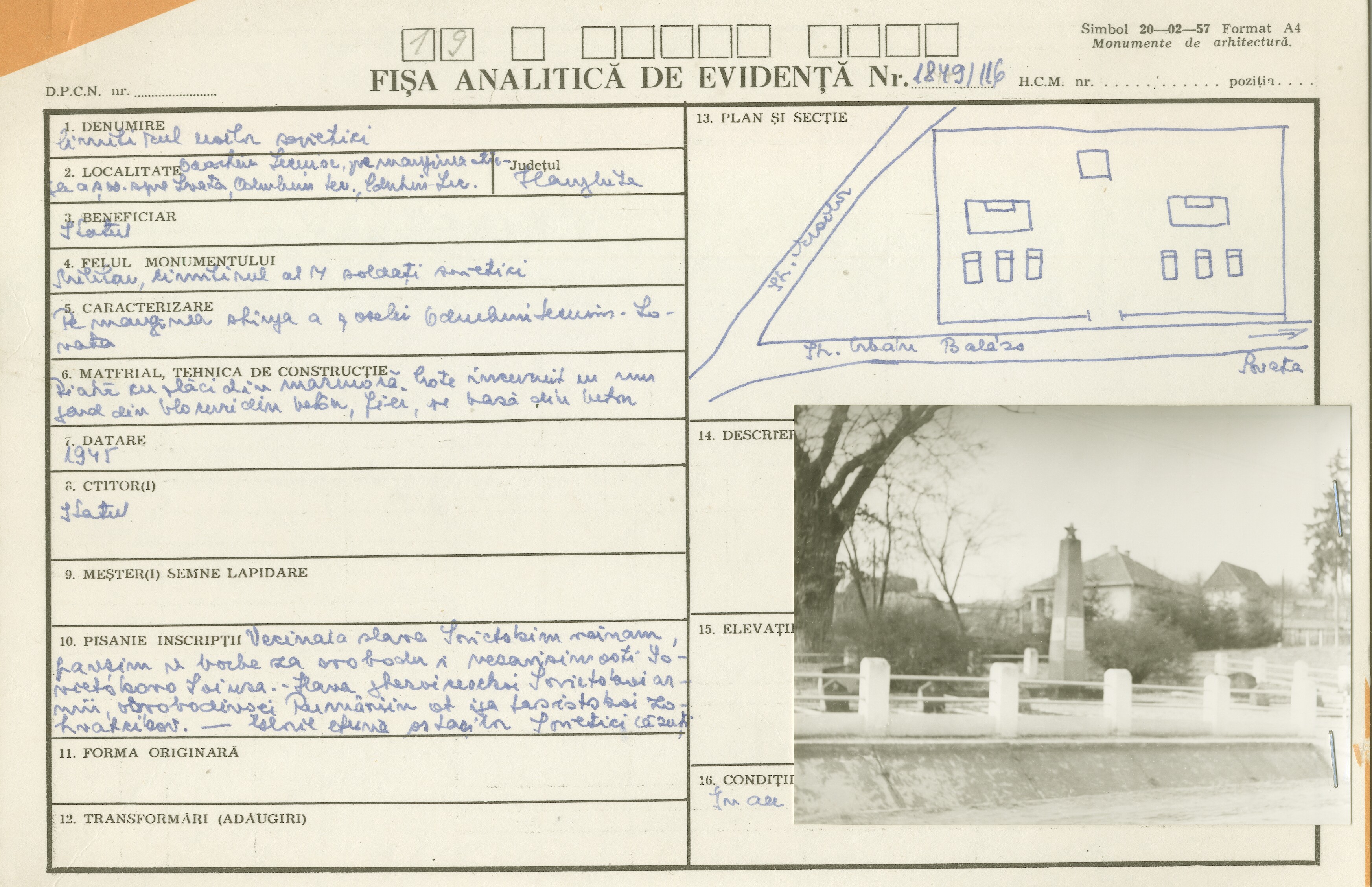 Cimitirul eroilor sovietici căzuţi în Al Doilea Război Mondial