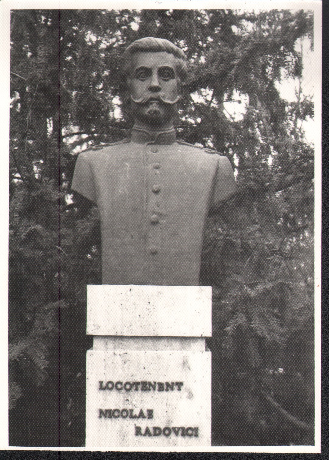 Bustul eroului locotenent Nicolae Radovici