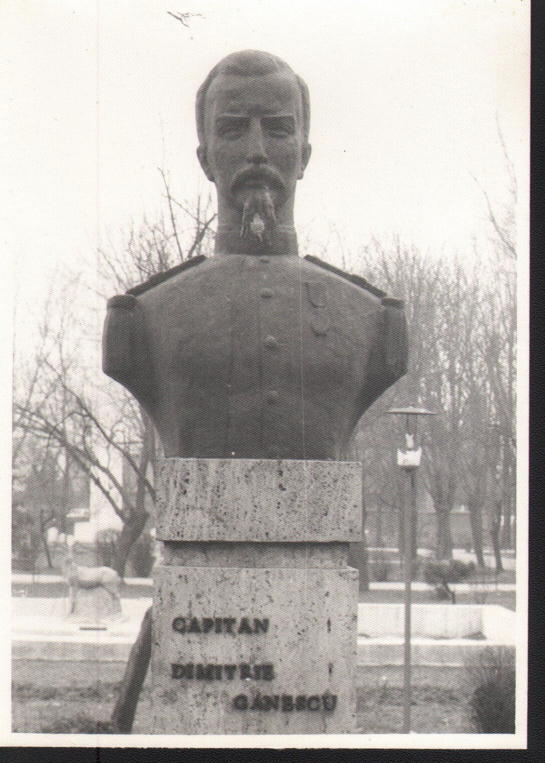 Bustul eroului căpitan Dimitrie Gănescu